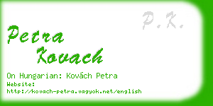 petra kovach business card