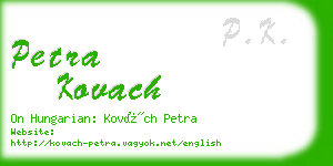 petra kovach business card